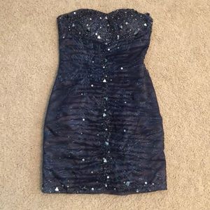 Deep blue homecoming dress